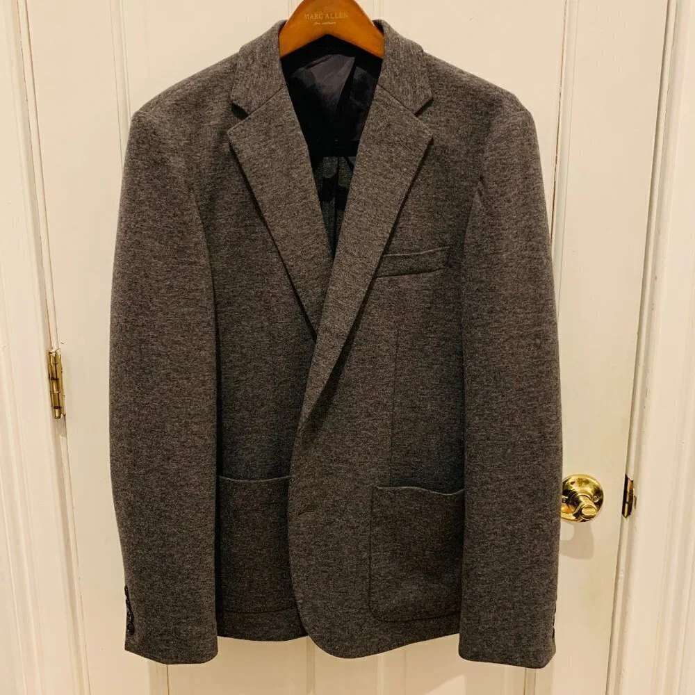J. Crew Slim-fit knit suit jacket in wool-cotton blend Size Large